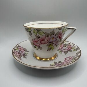 Floral Porcelain Teacup and Saucer Set